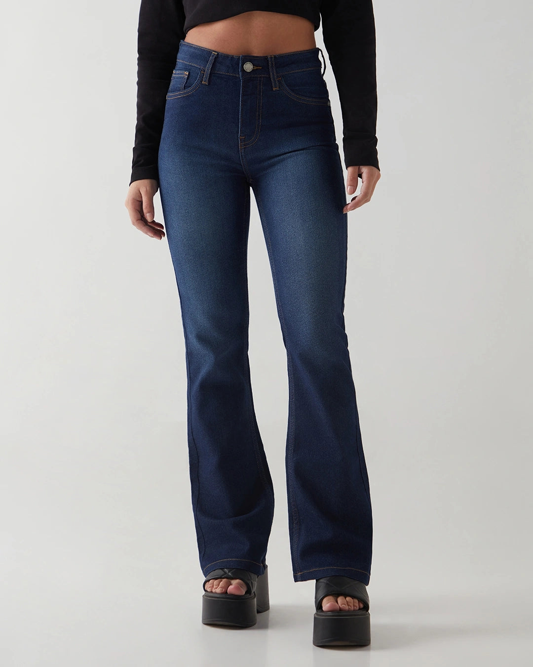 Women's Dark Blue Washed Bootcut Jeans